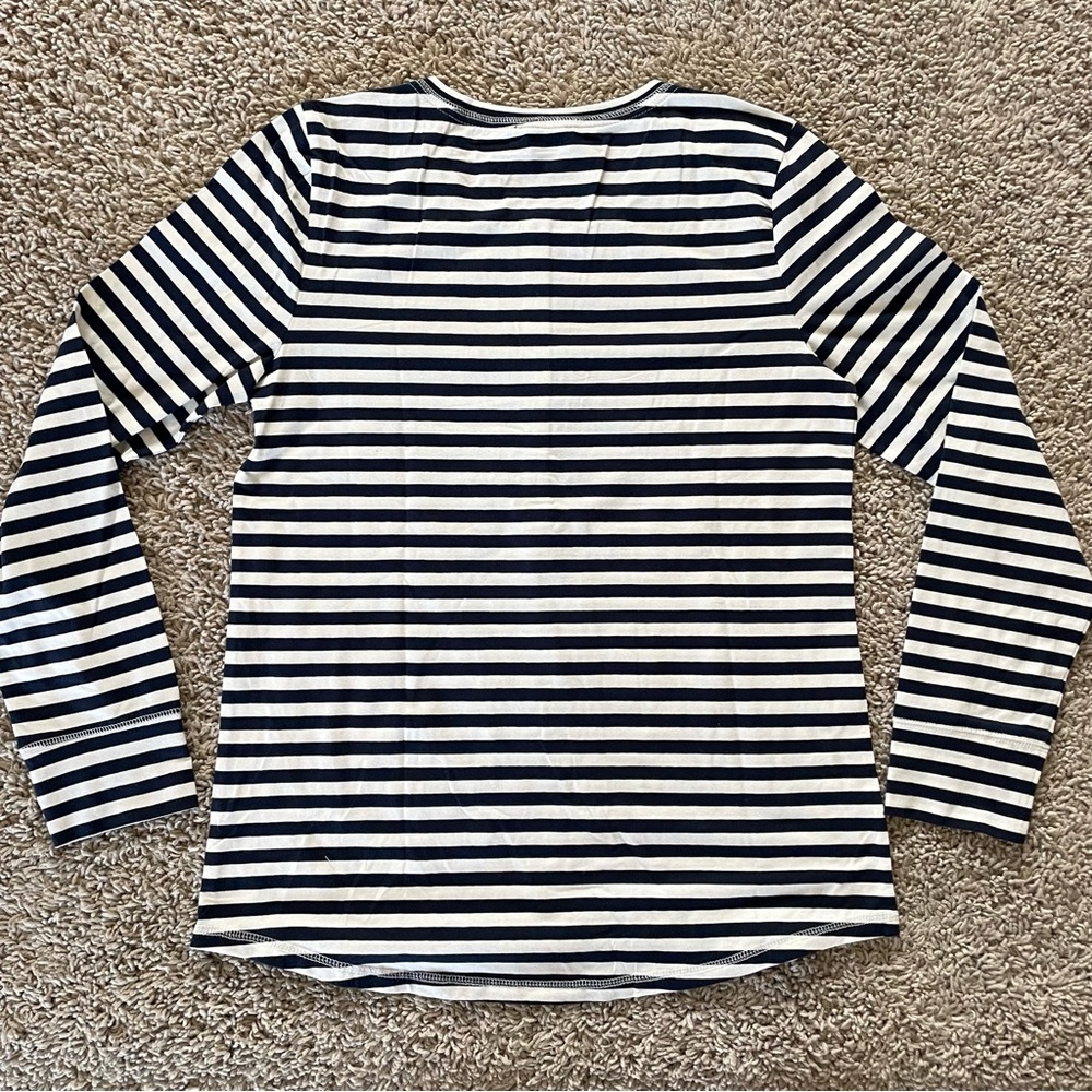 J Crew Sleep Shirt Navy White Stripe Size Medium - Picture 2 of 9